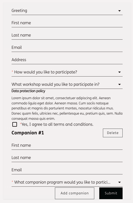 Add companions to your registration form4