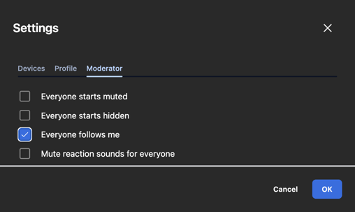 How do I set a moderator for Many-to-Many or Few-to-Many?3
