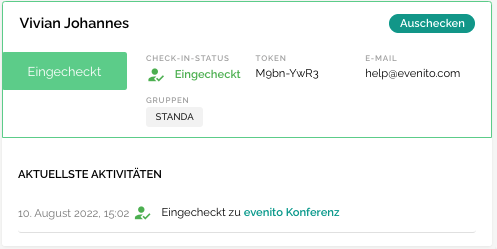 Teilnehmer über das evenito Back-Office einchecken6