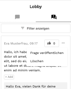 Wie aktiviere und verwende ich den Lobby-Q&A- oder Session-Q&A-Chat?19